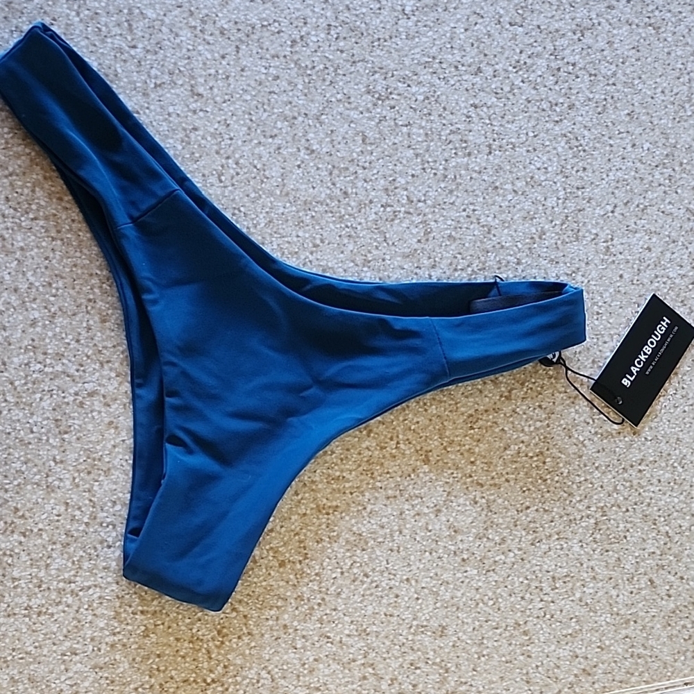 NWT Bikini Maui Classic Cheeky Bottom Blackbough Size M Teal Blue